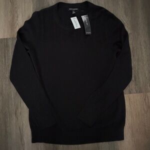 NWT Banana Republic black knit pullover sweater size M medium crew neck crochet